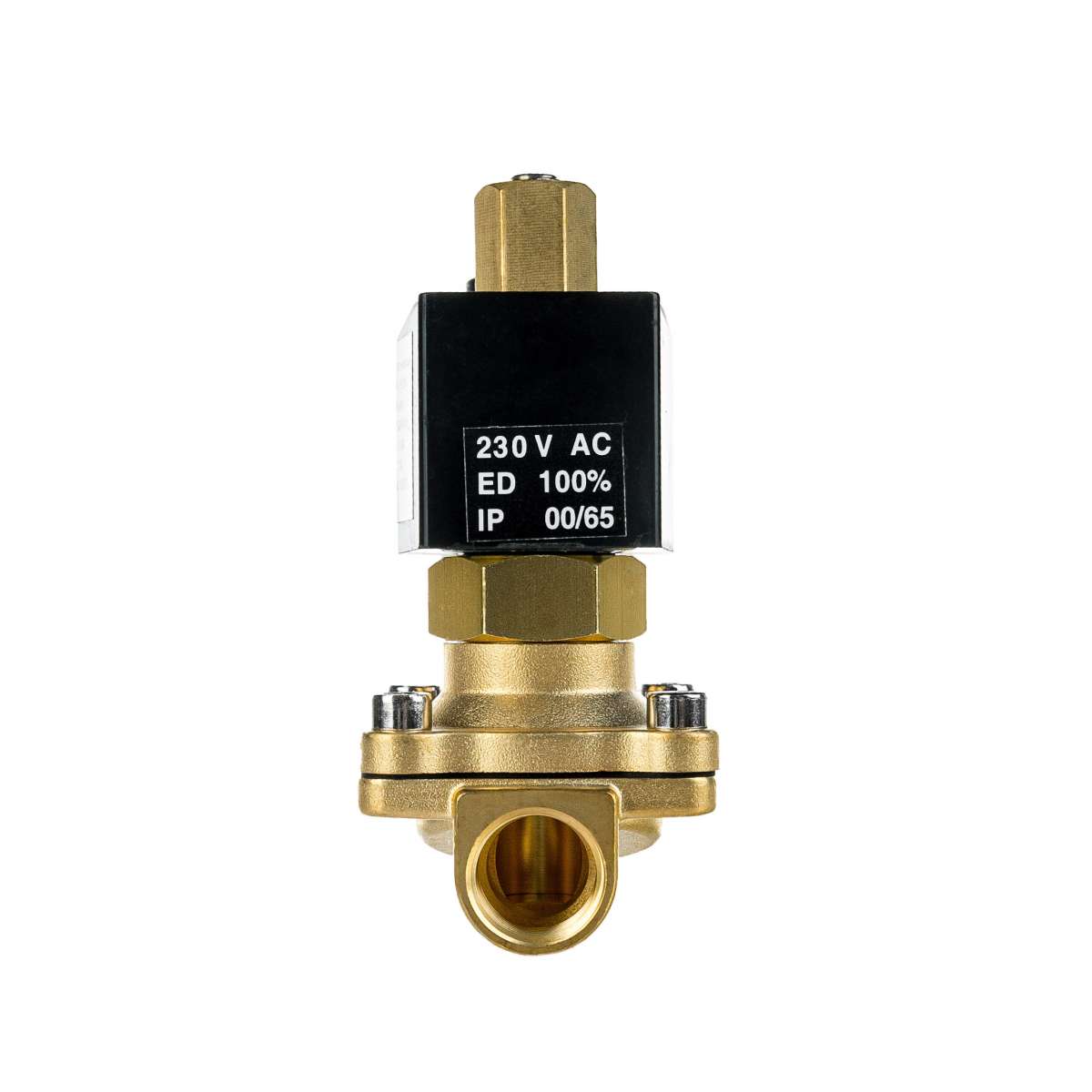 Baomain Magnetventil Messing, DC 24V, Normalerweise Geschlossen, Für Wasser/Luft/Öl, 3/8"