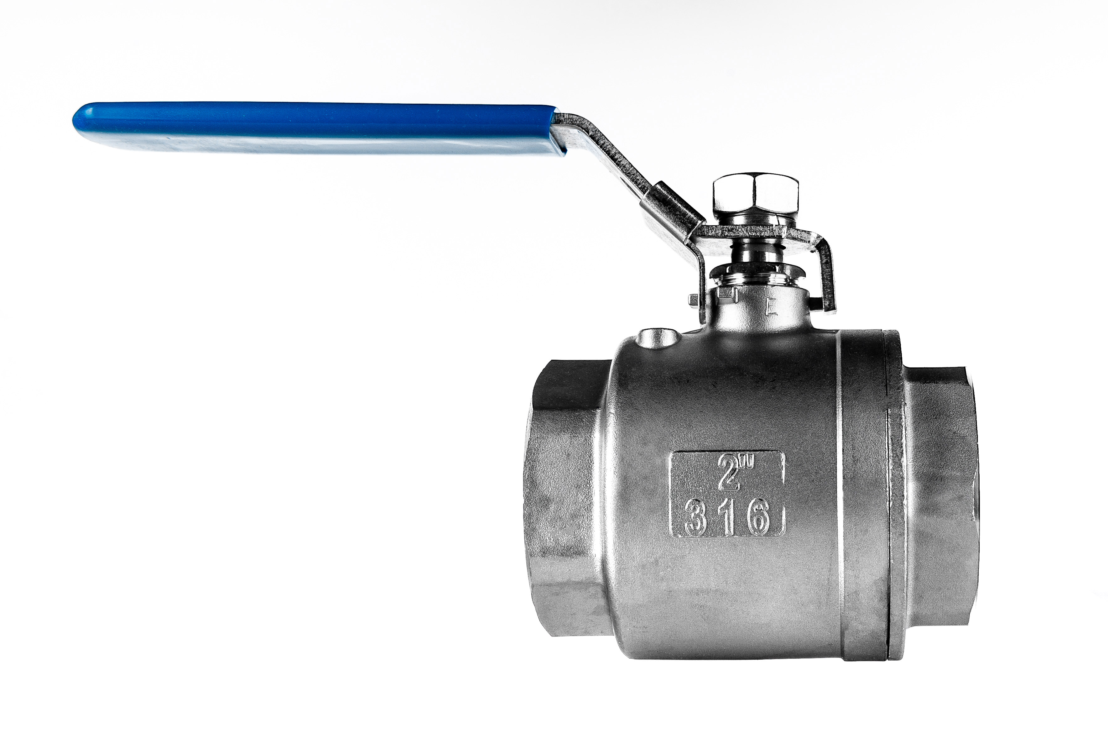 Eujgoov Kugelhahn 2 Zoll 304 Edelstahl Zweiteiliger Kugelhahn mit Vollem Durchgang Innengewinde 2 Zoll DN50 1000 WOG -20~200 ℃ für Wasser, Öl und