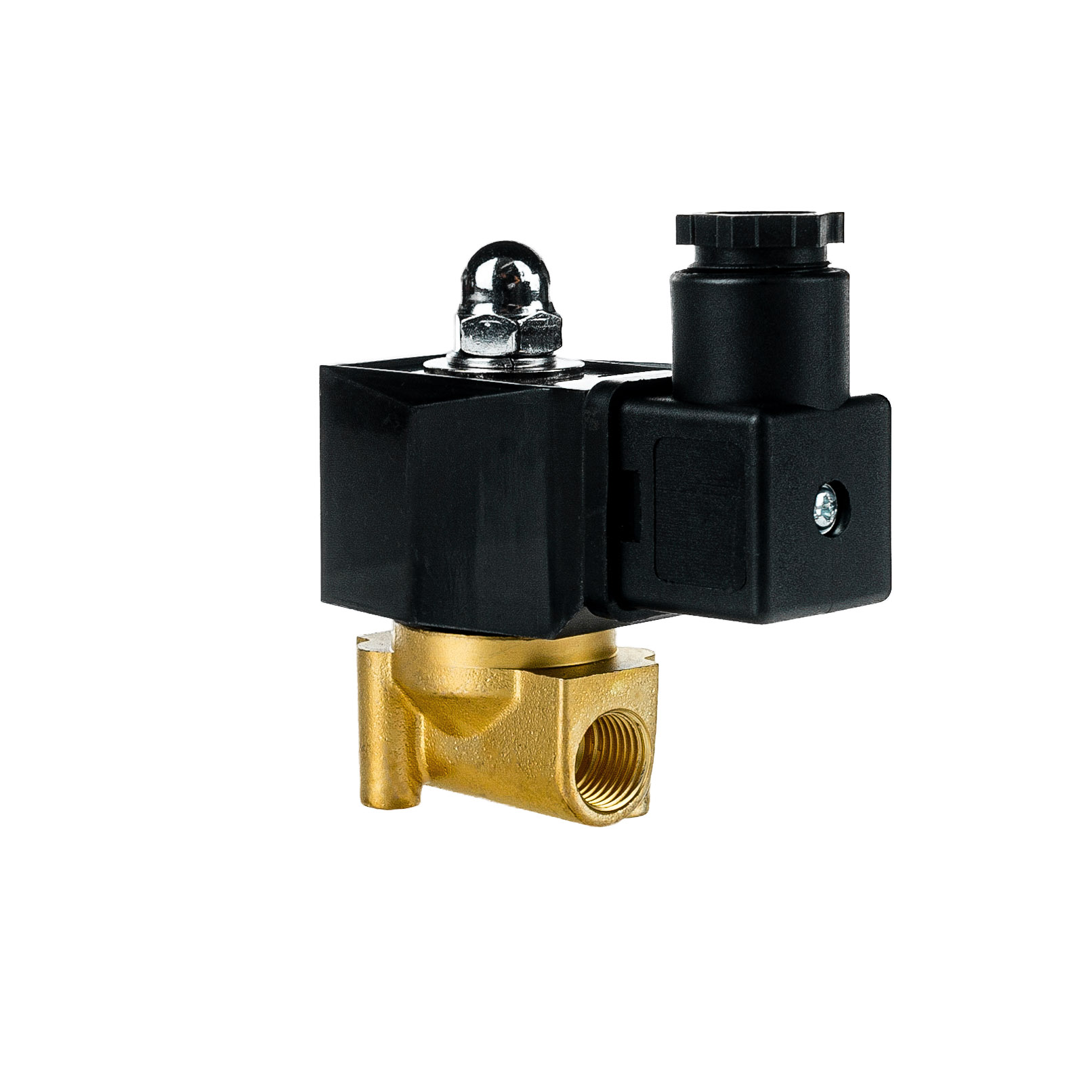 Baomain Magnetventil Messing, DC 24V, Normalerweise Geschlossen, Für Wasser/Luft/Öl, 3/8"