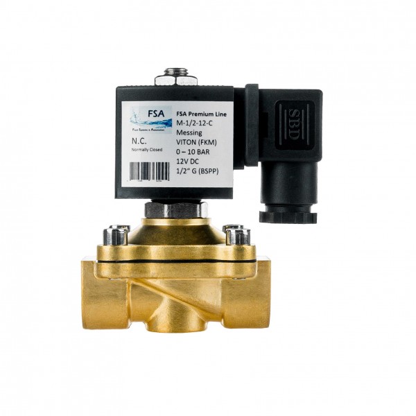 Magnetventil Messing 1/2″ Oder 3/4″ – 12V DC, Stromlos Geschlossen, Bis 8 Bar